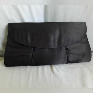 Elegant Black Satin Clutch